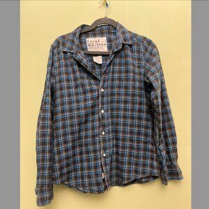 Frank & Eileen Women's Barry Plaid Tailored Button-Up Shirt Blue/Grey Plaid, M